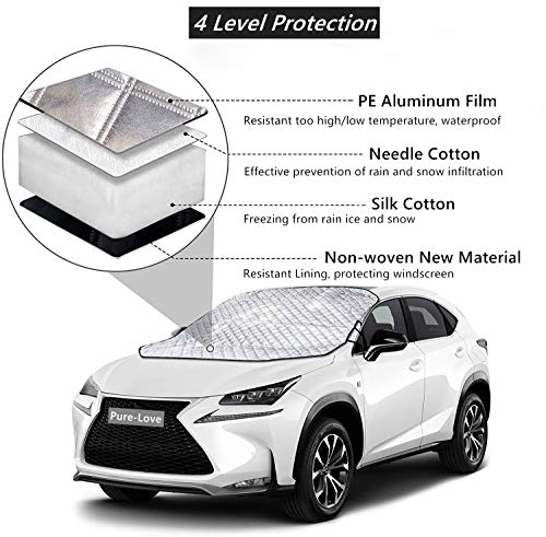 Image of Car Windshield Cover Sun Shade,All Weather Windshield Sunshade Cover Fits Most Cars SUV