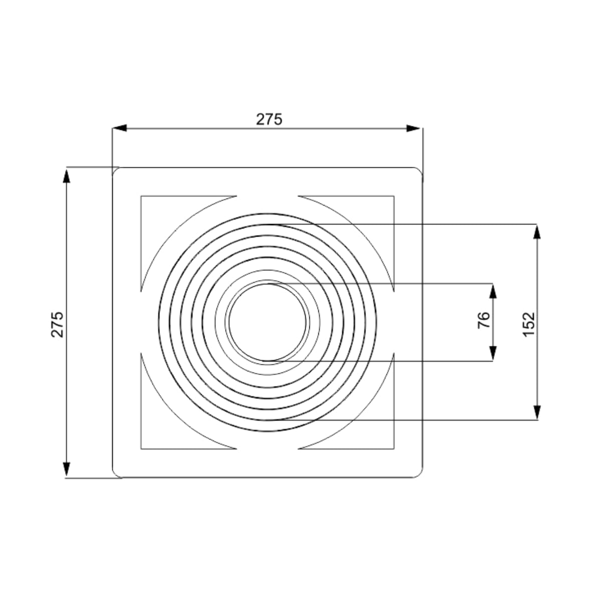 EPDM Rohrmanschette, Dachdurchführung, Dachabdichtungsflansch (für Rohrdurchmesser Ø76-152mm)