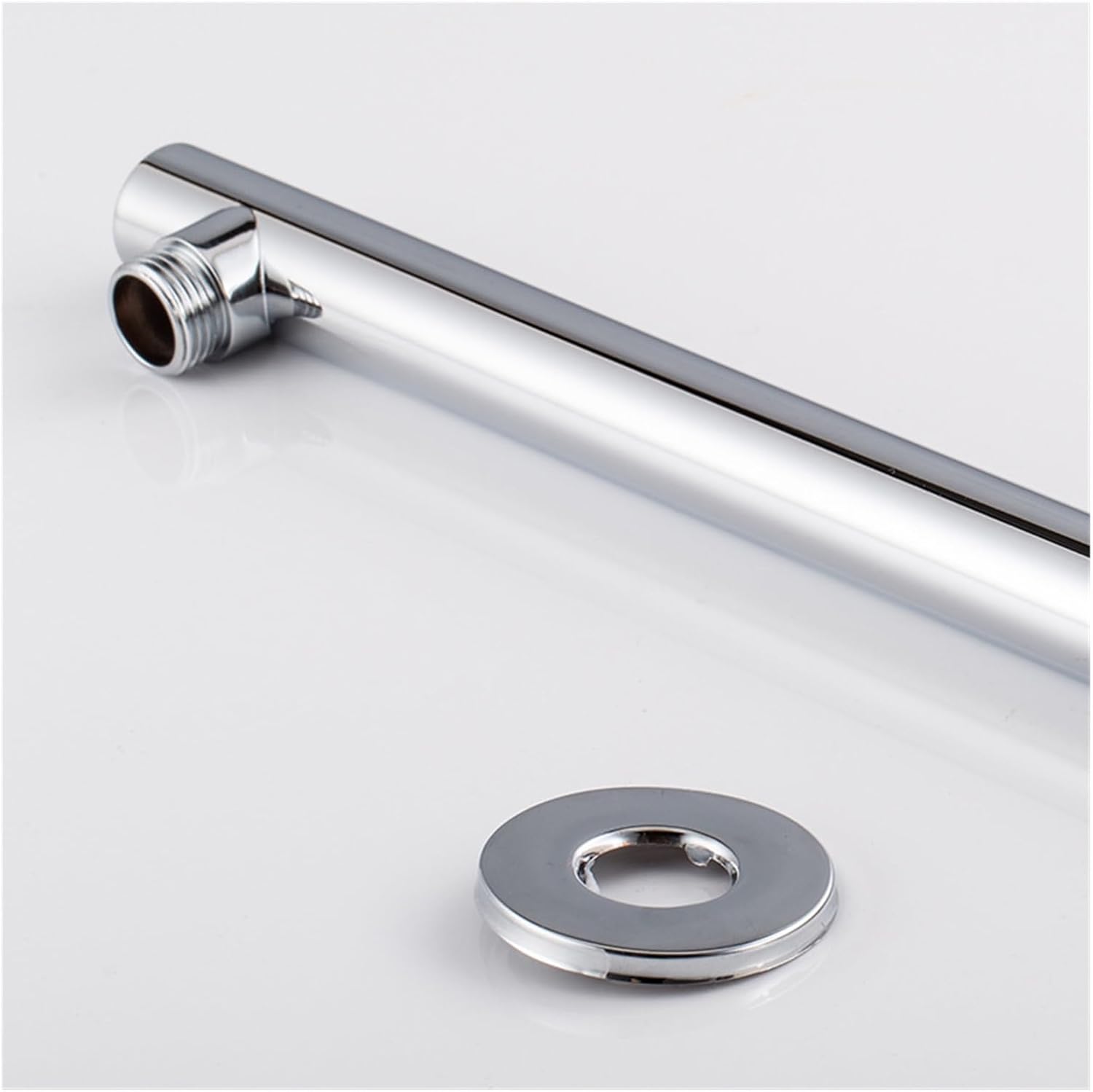 40cm Round Shower arm Extension arm Wall Hanging Shower Head Shower Rod Shower Head arm Chrome Fixed Tube Wall Mount Bracket