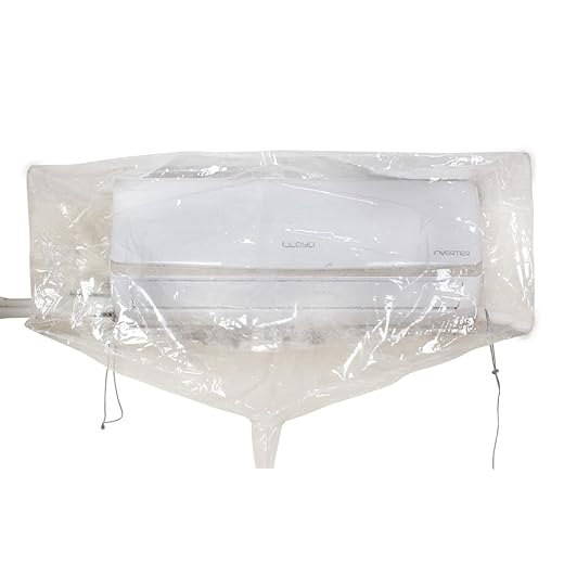 Stylista Split AC Service Wash Bag Cover Jacket Waterproof, Transparent 54INCH