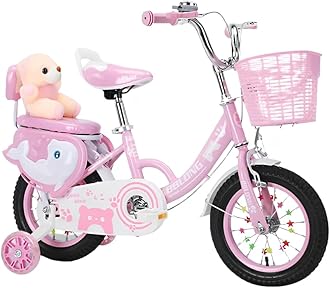 Touch of Venetian 12" 14" 16" Girls Children Bike with Stabilisers Wheels Kids Bike for Ages 3-9 Years Old Pink Bicycle