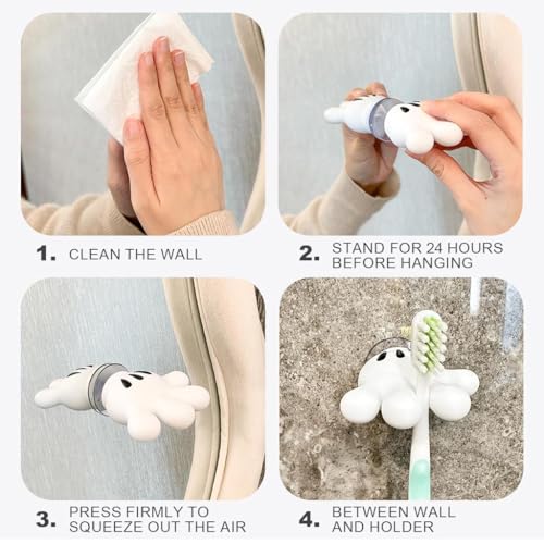 Image of HASTHIP Cute Hanging Toothbrush Holder, Wall Mounted Bathroom Organizer for Kids & Adults, Durable Quality Plastic Toothbrush Stand, Space-Saving Toothpaste Storage, Easy Install, 1 Pack