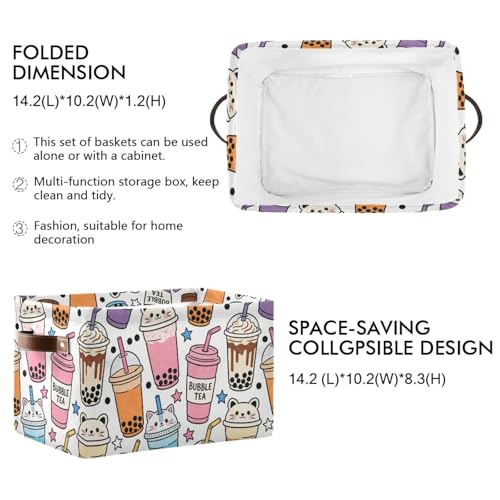 Panier de rangement imperméable pliable avec poignée robuste - 4