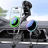 MOKPR für MagSafe Autohalterung mit Ladefunktion, 15W für Magsafe Autohalterung Ladefunktion Handyhalterung Auto Magnet mit Ladefunktion Instrumententafel/Windschutzscheibe für iPhone 16/15/14/13/12