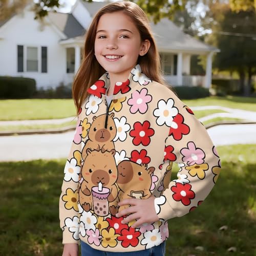 Girls Quarter Zip Sweatshirts Athletic Pullover Top Stand Collar Long Sleeve Sweatshirt for Teen Girls3