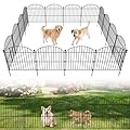 6 Pack No Dig Decorative Garden Fence Panels, 24in(H) x 12ft(L), Dog Fence Outdoor for Yard, Rustproof Metal Animal Barrier for Rabbits & Flowers, Temporary Fencing for Patio, RV