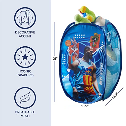 Image of SPACE JAM: A New Legacy Pop Up Laundry Storage Hamper with Handles, 21 inchH x 13 inchL x 13 inchW