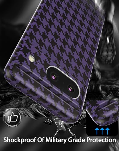 Funda para Pixel 8 con cuadros morados compatible con MagSafe 6