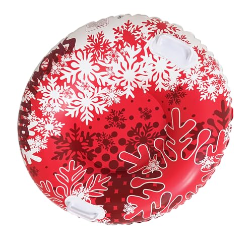 ZEXKENS Inflatable Snow Tube with Handles Folding Snow Sled Winter Snow Sledding Toy Thicken Skiing Tubing for Outdoor Sledding