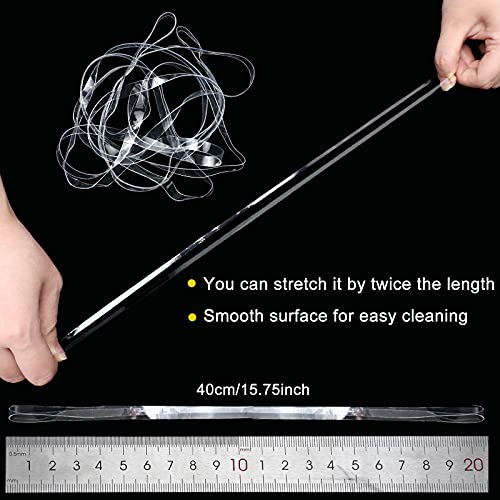 Windyun 50 Pieces Large Rubber Bands For 8 Inch Trash Can Elastic Silicone Bands Heavy Duty For Securing Thick Files Garbage Can Office Kitchen Home School Restaurant (Clear) #TOP3