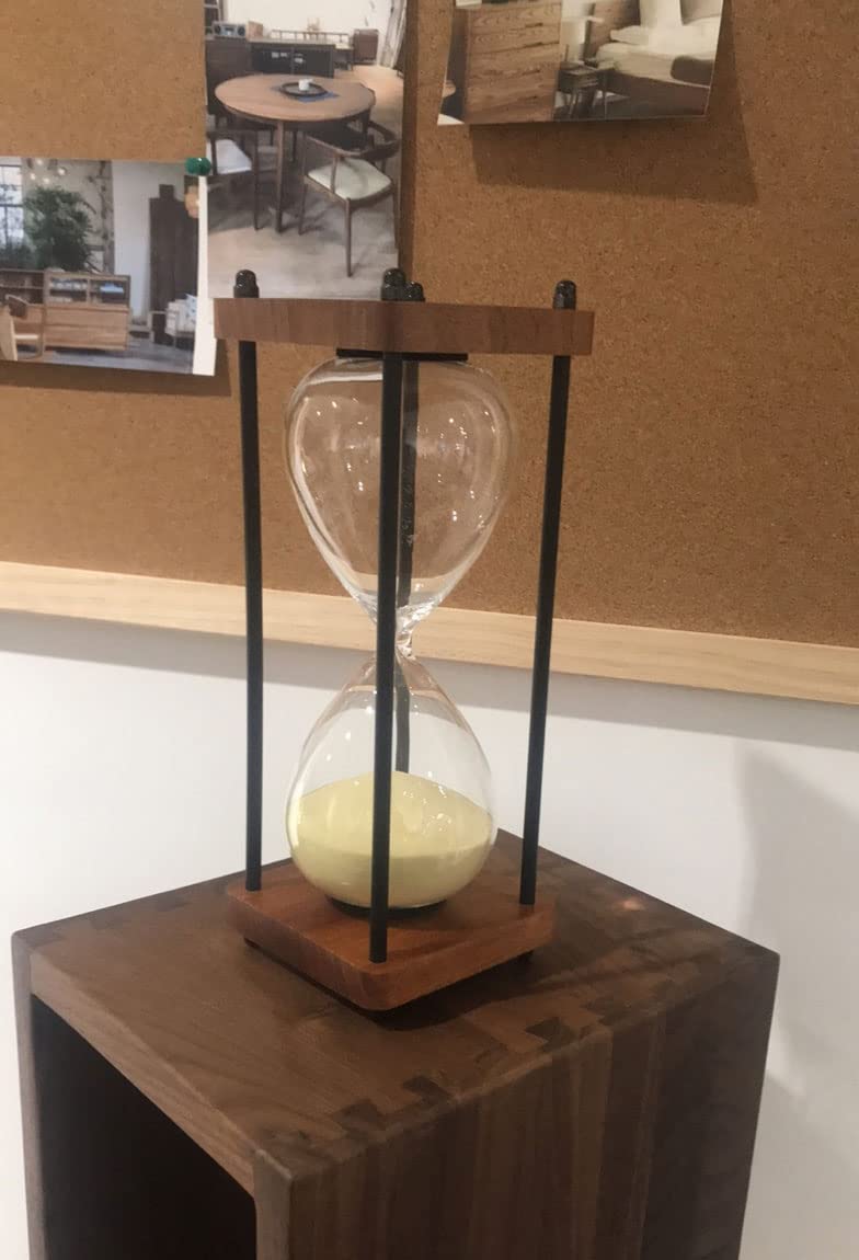 Sanduhr-Timer, Sanduhr, 15–30 Minuten, große Sanduhr aus Holz, Schwarze Sanduhr-Dekoration, Esszimmer, Wohnzimmer, Schrank, Büro, Schreibtisch, Schlafzimmer, Sanduhr, kreatives Geschenk. (Color : YEL