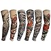 Yariew 6pcs Temporary Tattoo Sleeves, 6pcs Set Arts Temporary Fake Slip On Tattoo Arm Sleeves Kit Style 9