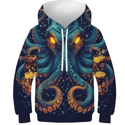 Sweatshirt long pour ado motif sirène 3D idéal en hiver pour garçon et fille