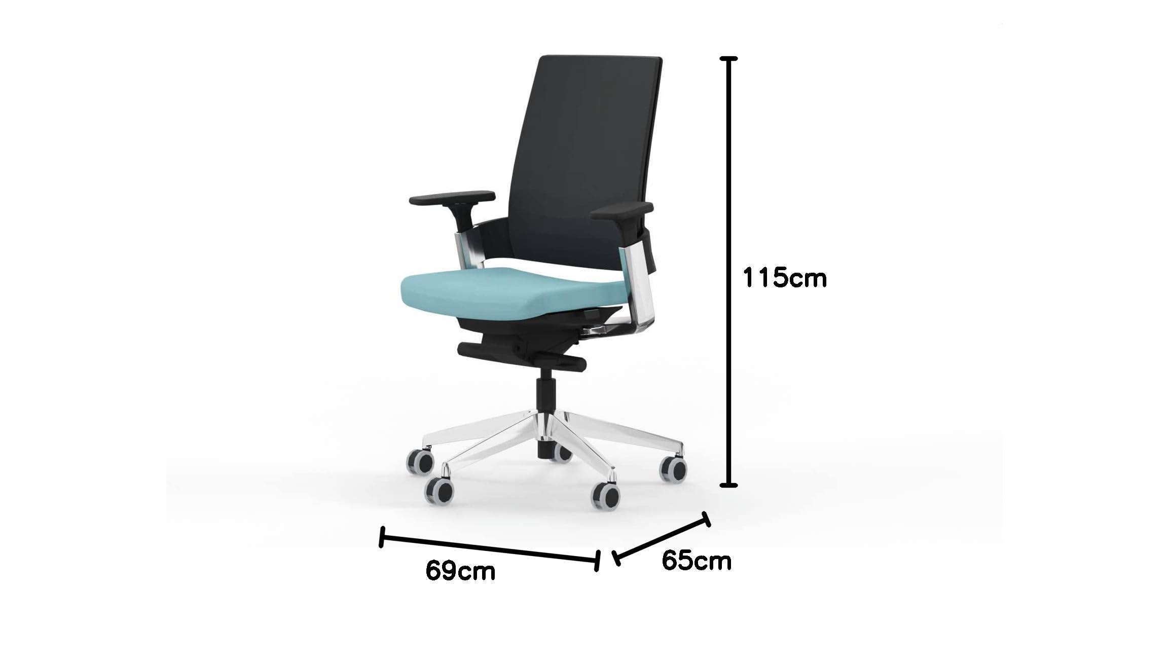 Sillón de Oficina de diseño Top Gama Profesional 3.60 Color Azul Cielo Silla Profesional de Escritorio