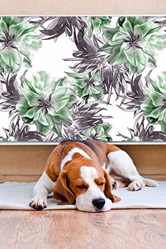 Cache-radiateur magnétique Fleurs Magiques Decormat vert 100x60 cm