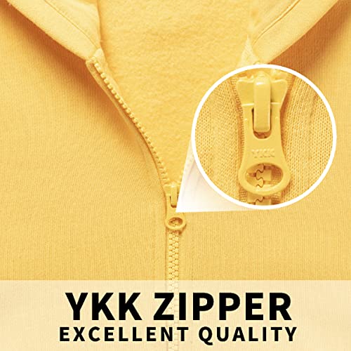 Kid Nation Kids Soft Brushed Fleece Zip-Up Hooded Sweatshirt Hoodie For Boys Or Girls M Yellow #TOP3