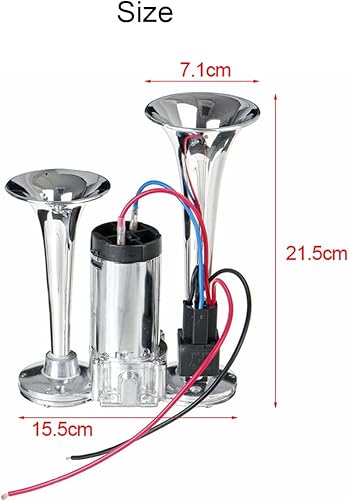 Miniatura 3 de Kit de bocinas de coche de doble trompeta de 12 V, 600 DB, con compresor, para camiones, camiones, trenes, barcos, coches, bocinas de aire