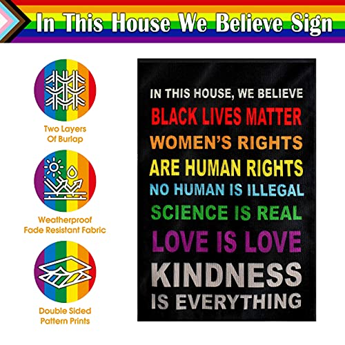 Pride Flag Garden Flags For In This House We Believe Science Is Real Black Lives Matter Vertical Double Sided 12.5"X18" Indoor Yard Outdoor Decoration #TOP5