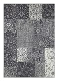 Hanse Home Teppich Kirie – Patchwork Teppich Kurzflor Modern Vintage Design Teppiche für Esszimmer, Wohnzimmer, Kinderzimmer, Flur, Schlafzimmer, Küche – Grau Creme 120x170cm