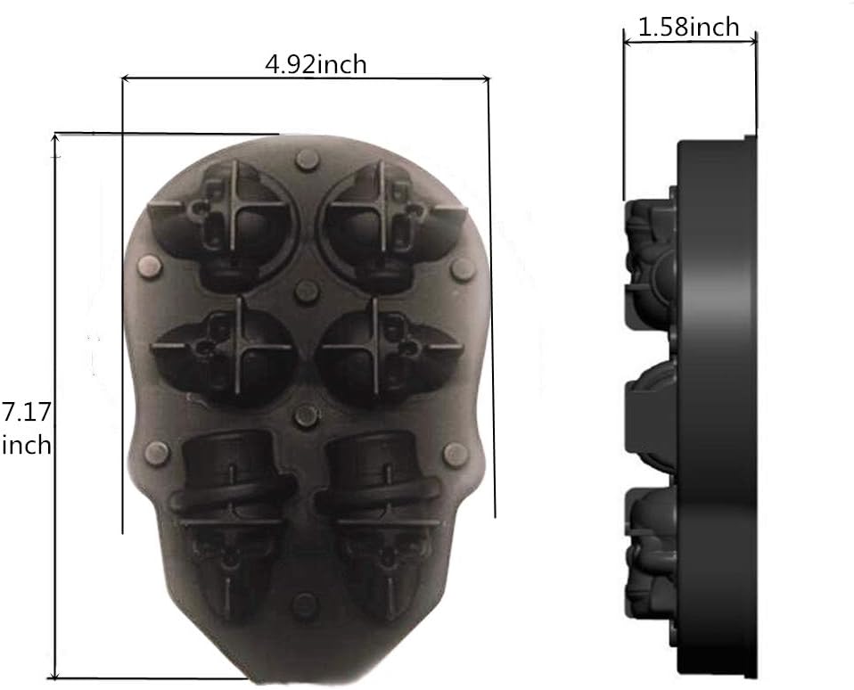 Sunday 7 cool 3D skull ice mold food grade soft silicone ice tray，ice skull cubes maker for bar、party and club，suit for whiskey, cocktails, vodka, juice popsicles，ect. Gift funnel. (5)