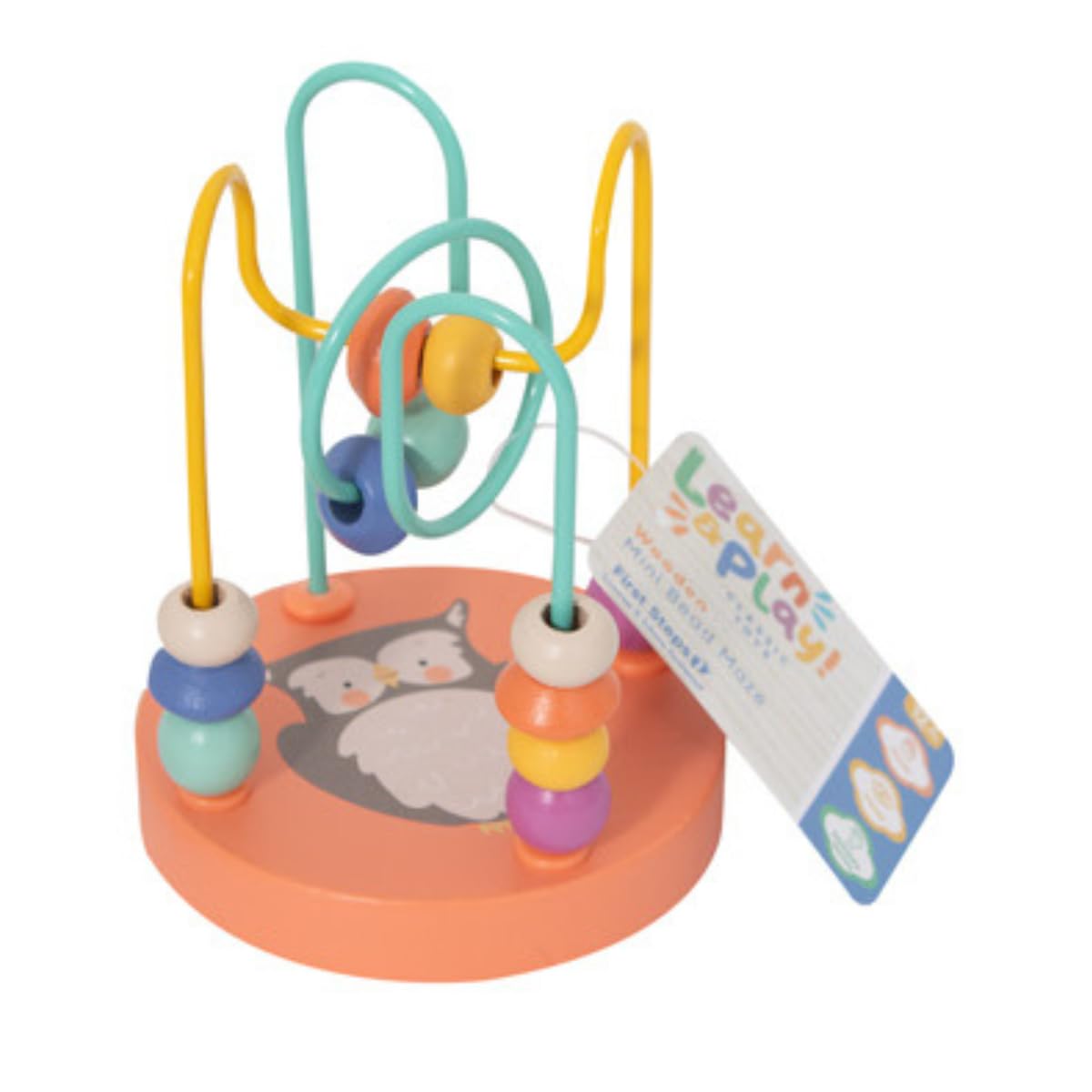 YöL Wooden Mini Bead Maze Toy – Learn & Play Classic Educational Activity for Toddlers, 12cm x 9cm, Hand-Eye Coordination, Motor Skills Development, Bright Colours, Ages 36 Months+