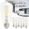 Vintage LED Edison Bulbs, winshine Light Bulbs 60 Watt Equivalent 5000K Daylight, E26 Standard Base 6W Style ST58 Filament Clear Light Bulbs for Chandelier & Outdoor, CRI85+ 700 LM Non-dimmable 6 Pack