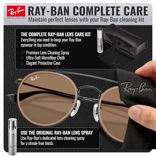 Image of Ray-Ban RB3647N ROUND DOUBLE BRIDGE Round Shaped Sunglasses for Men & Women with Official RAYBAN Eyewear Kit