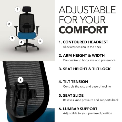 Image of HON Altern Ergonomic Office Chair, Office Desk Computer Chair, Peacock