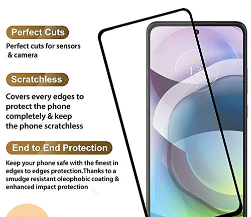Image of Screen Protector for Motorola Moto G-5G (Black) Tempered Glass Edge-to-Edge 6D Screen Guard With Installation Kit