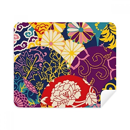 Flowers Dots Pattern Chinese Japanese Style Asia Cleaning Cloth Screen Cleaner 2pcs Suede Fabric