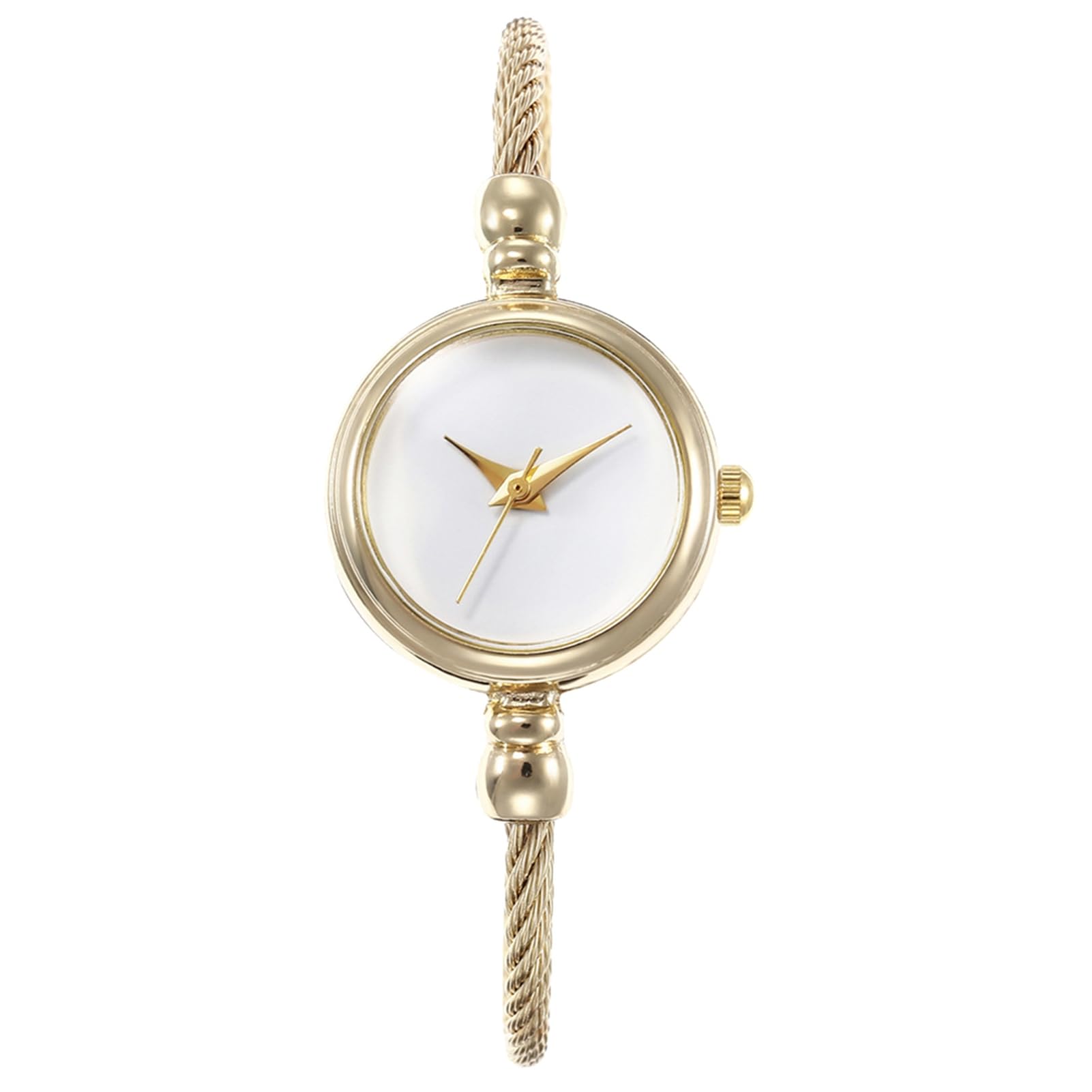 matumou Fashion Women No Scale Round Alloy Wire Band Bangle Quartz Wrist Watch