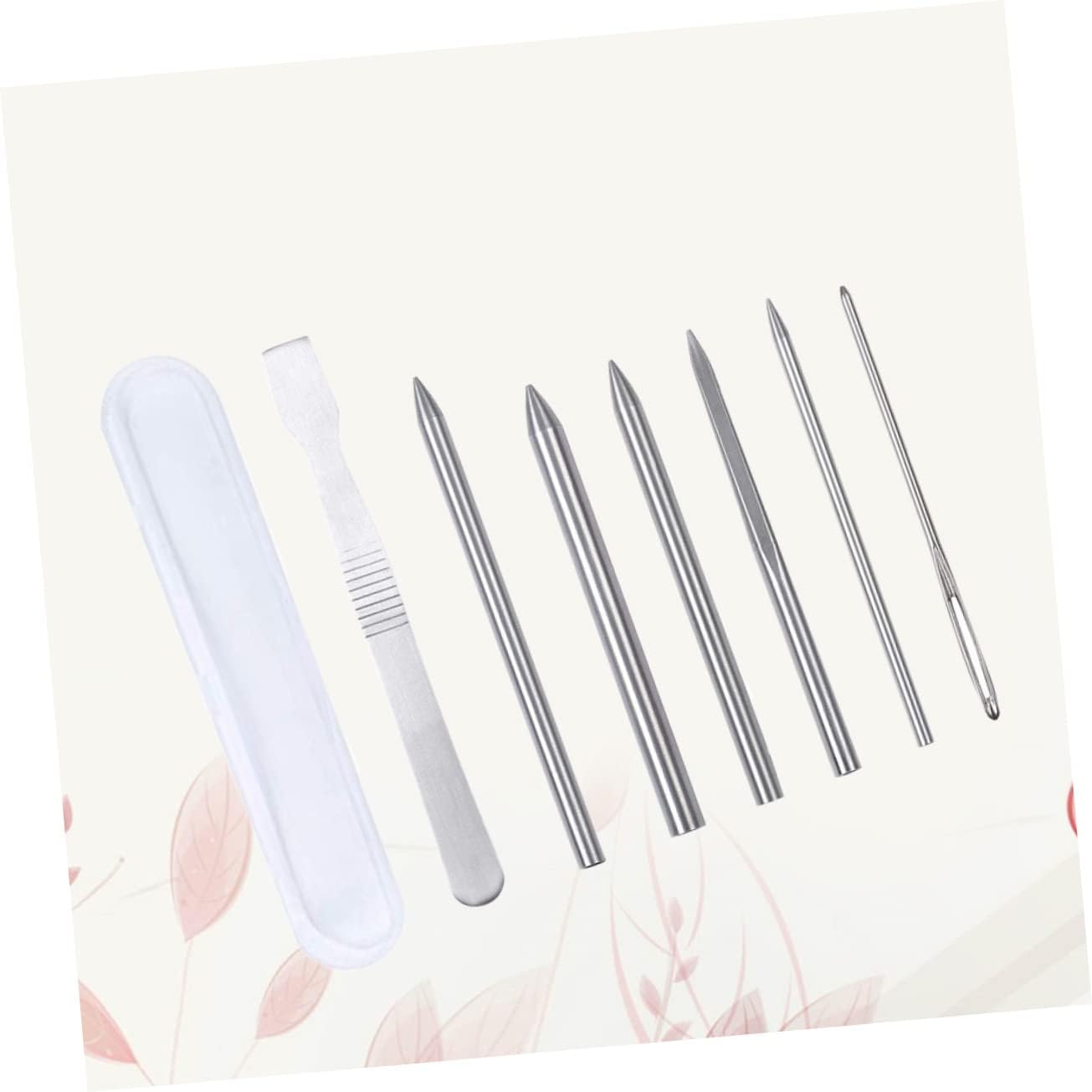 Anneome 7pieces Lacing Stitching Needle Set for DIY Leather Bracelet Weaving Includes Smoothing Tool Durable Steel Needles for Crafting Accessories and Jewelry Projects