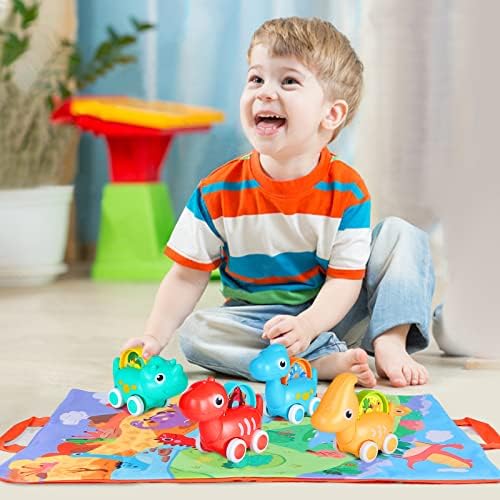 Eners Child Dinosaur Automobiles Toys for Toddlers 1-3, Child Dino Toy Automobiles for 1 2 3 Yr Outdated Boys Ladies, 4 Automobiles with Play Mat/Storage Bag, Child Boy Lady Dinosaur Automobile Toys 6 9 12 18 Months 5 51uoFZyOw2L. AC