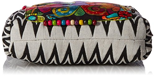 Laurel Burch 138199 Crossbody 13.5"X4"X10", Blossoming Feline,Blk/Wht/Pur by Zeckos - Image 3