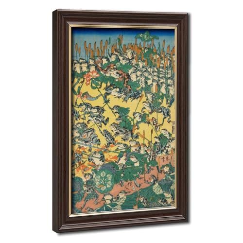Bataille de grenouilles Kyosai toile murale pour remplacer vos cadres lourds et fragiles