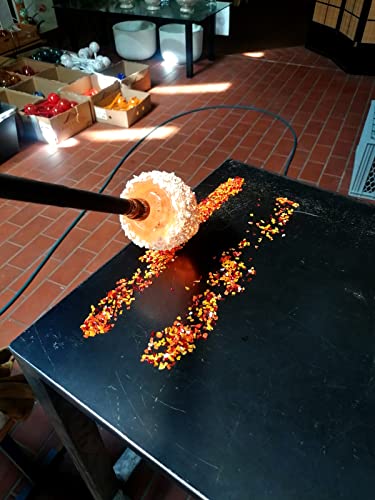 Lauschaer Glas Gartenkugel Rosenkugel aus Glas mit Granulat aquablau h 15 cm, d 12cm mundgeblasen handgeformt