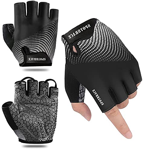 SPOTBRACE Cycling Glove Bicycle Glove Mountain Half Finger Biking Gloves for Men Women - Shock-Absorbing Padded Anti-Slip Breathable MTB DH Road Fingerless Bike Glove Sports Glove Riding Gloves