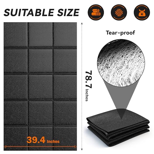 Image of Treadmill Mat for Carpet &Hardwood Floors, 79 inch x 39.4 inch 0.25 inch Thick High Density, Non-Slip Fitness Equipment Mat, Mat for Under Treadmills, Elliptical, Exercise Bikes, Stationary Cycles