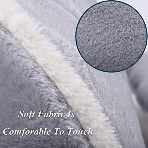 Image of Cat Bed for Indoor Cats - Cat Cave Bed Cat House Cat Tent with Removable Washable Cushioned Pillow, Soft and Self Warming Kitten beds, Pet Bed（Large Grey）