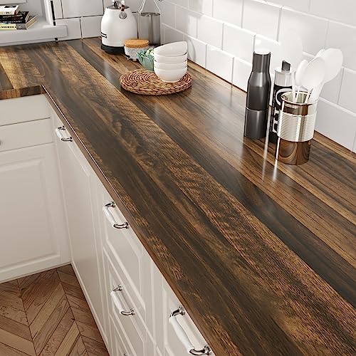 Comparison: Best Backsplash For Brown Cabinets 10 Wallercity Brown Wood Grain Contact Paper for Countertops Wooden Peel and Stick Wallpaper for Kitchen Backsplash Self Adhesive Wallpapers Vinyl Light Wood Wall Paper for Cabinets Table 15.8''x78.7''