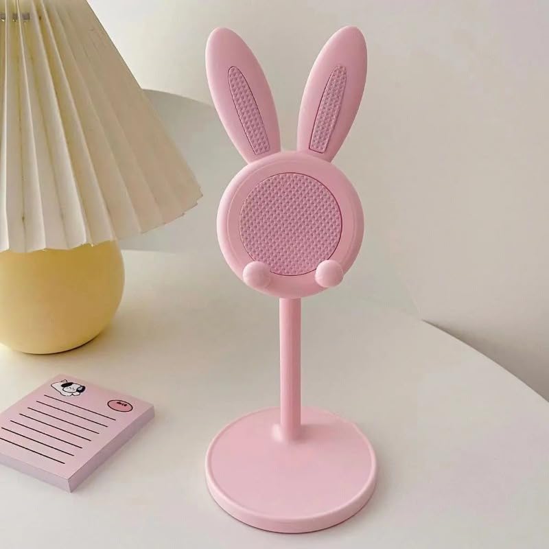 MAKNGRID Adjustable Pink Rabbit Cartoon Phone Stand - Cute Desktop Holder for Smartphones, Durable PVC Material (Random Color)(Pack of 01) (B0D9DQ96K2) Amazon Price History, Amazon Price Tracker