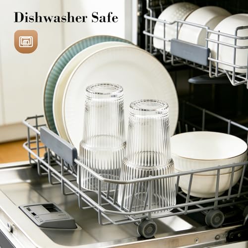 GOSCHE Ribbed Glass Tumbler 4 Pack