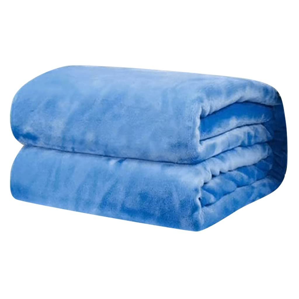 AnnSemo Sherpa Fluffy Blanket Throws Sky Blue - Thick Warm Blanket Soft Throw for Sofa Couch Bed,Stylish Throw Cozy, Warm, Lightweight Sherpa Fleece Blanket, 100x70cm