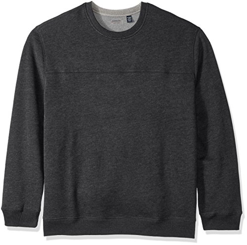 Arrow Men's Big and Tall Long Sleeve Sueded Fleece Crew, Carbon Heather, 3X-Large Big