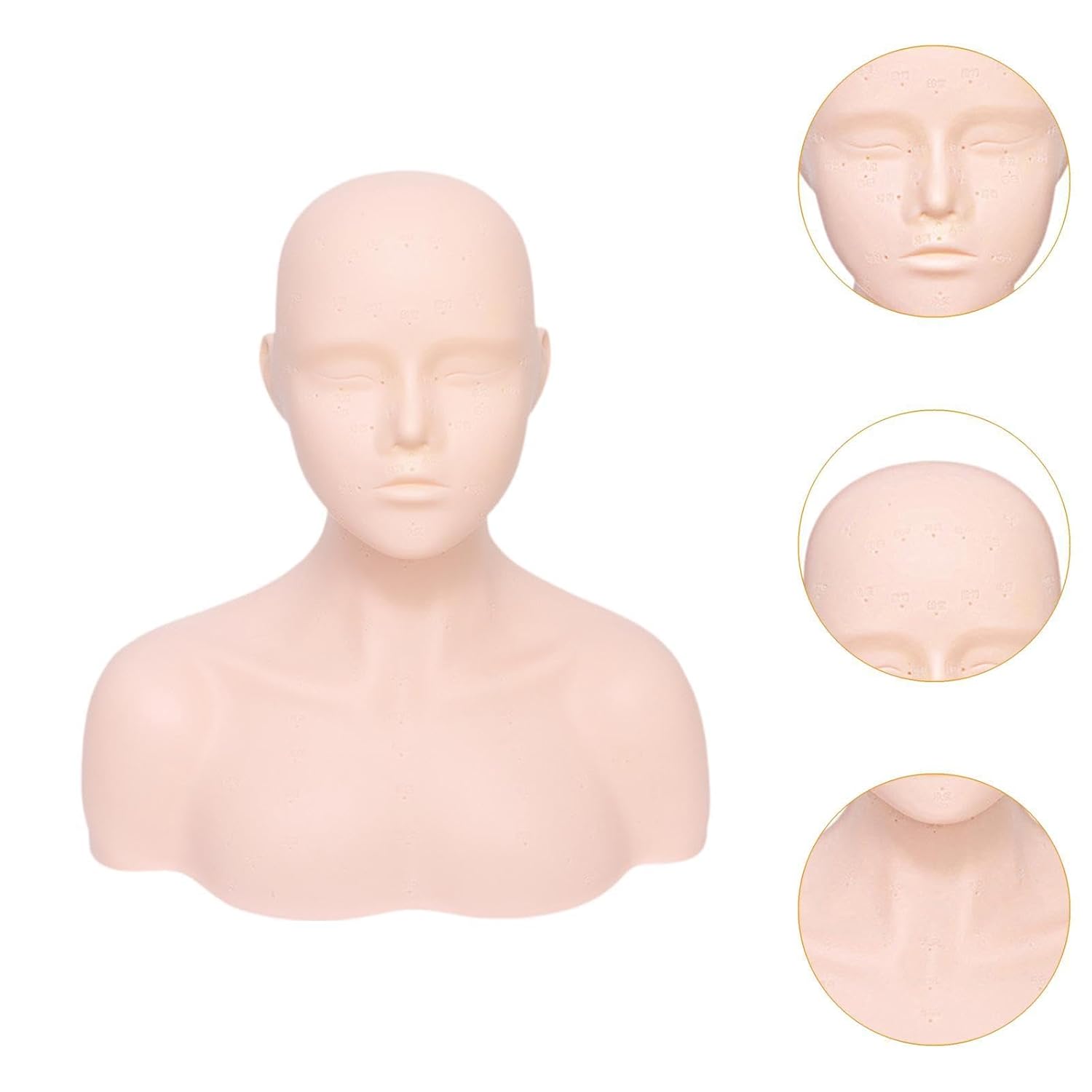 harayaa Massage Practice Head, Shoulder Massage Multipurpose Soft Cosmetology Mannequin Head, Makeup Head for Training