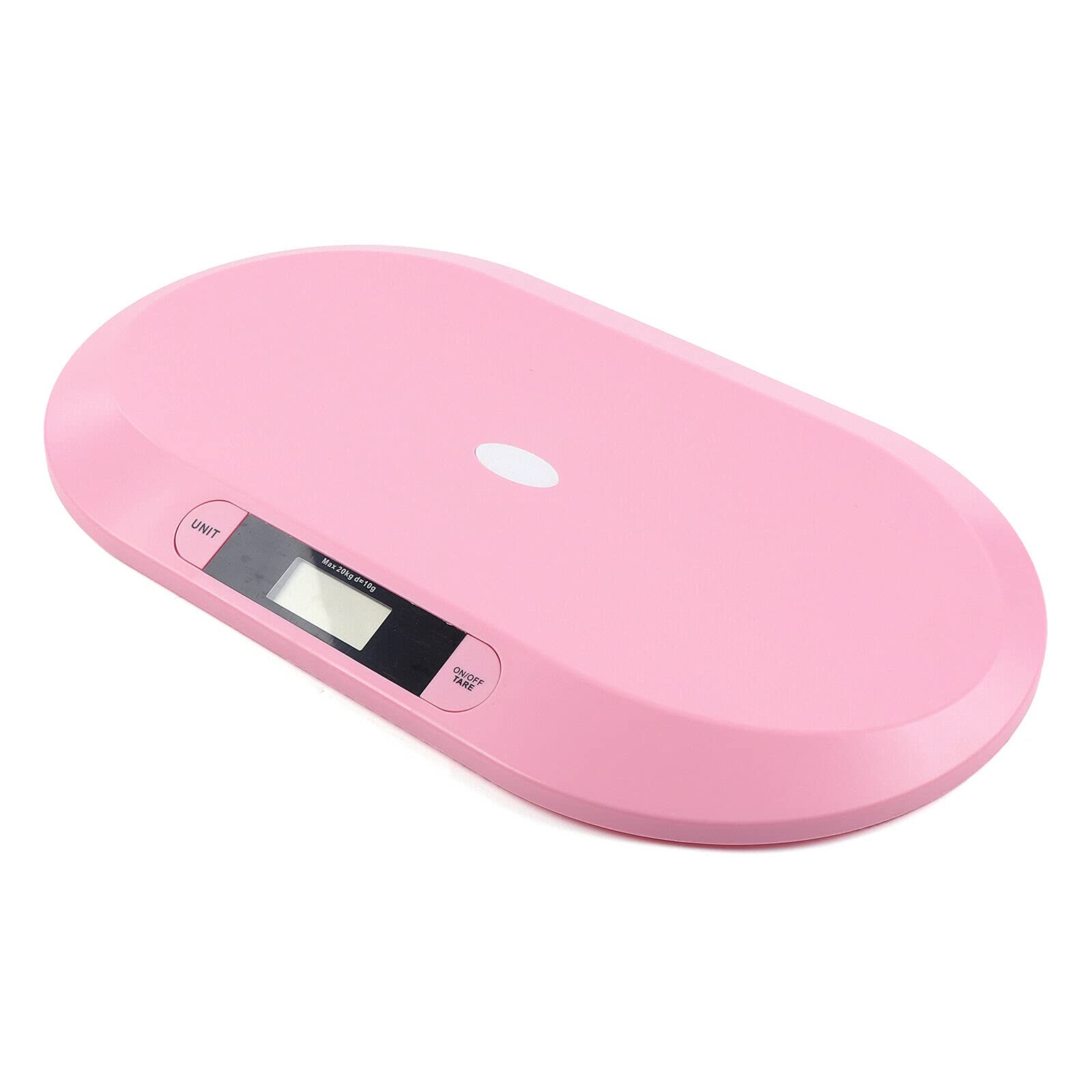 Bilancia Bambino Elettronico, Pesa Bambino con Display LCD per Neonati da 30 g a 20 kg, Segue la Crescita del Bambino, Memorizza l'Ultima Pesata, con Funzione Tare (Rosa)