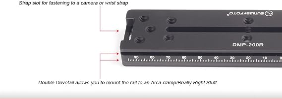 SUNWAYFOTO DMP-200R Rail Nodal Slide w Arca RRS Compatible Clamp DMP200R Sunway