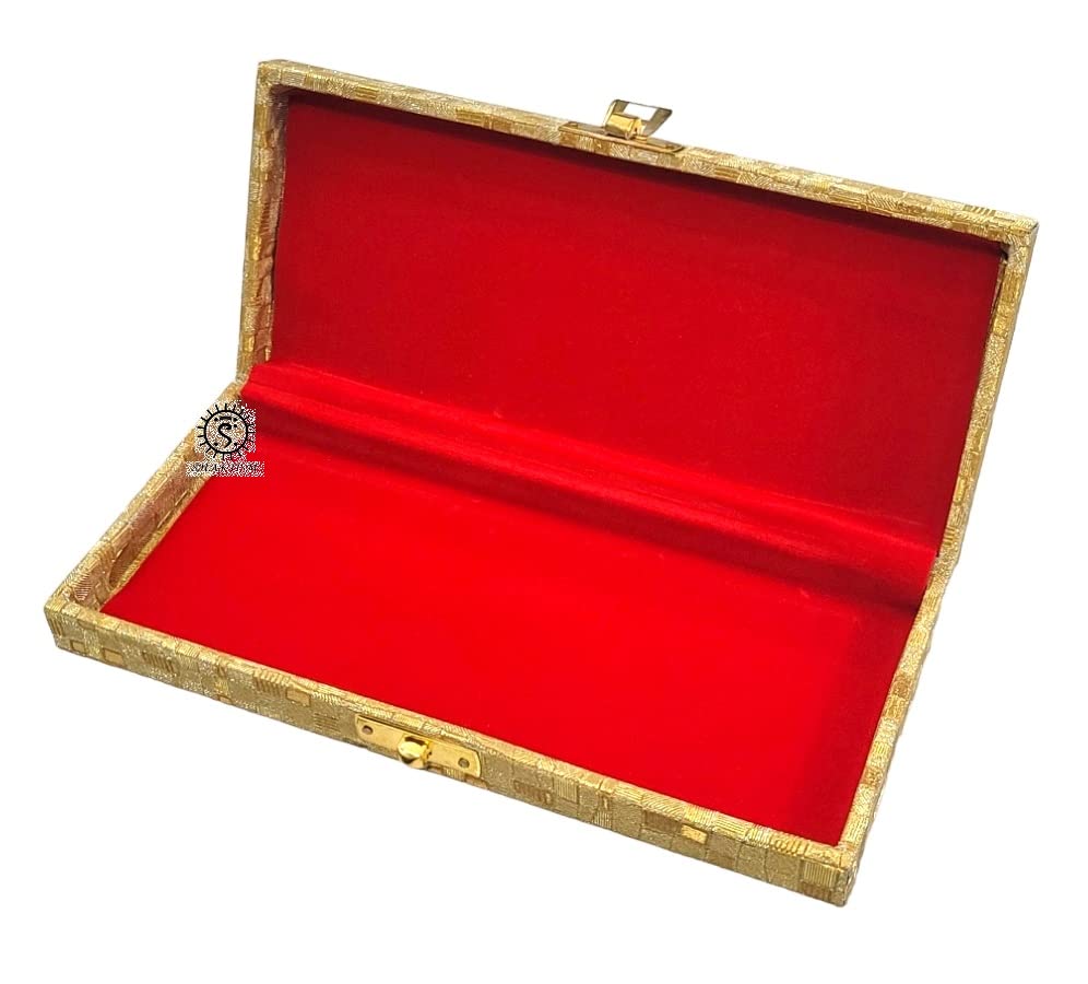 Image of SHAKTISM Wood Decorative And Attractive Box Cash Box, Shagun Box, Jewellery Box, Money Box Envelop Wedding, Gift Box, Bangel Box (Pack Of 1Pc, Golden)