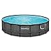 Summer Waves Elite P4A01848B 18ft x 48in Above Ground Frame Outdoor Swimming Pool Set w/Pump, Pool Cover, Ladder, Ground Cloth, & Maintenance Kit