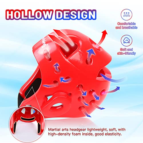Tutoing Kids Adults Taekwondo Karate Sparring Headgear With Removable Face Shield, Martial Arts Mma Soft Helmet For Traning Kickboxing Muay Thai Boxing Taekwondo Sparring Gear (Medium, Red) #TOP2